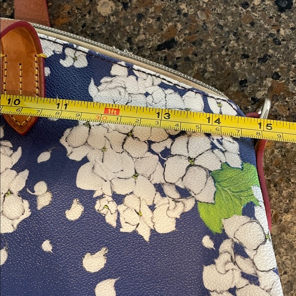 Dooney & Bourke Blue Floral Hydrangea Print Tote Satchel Purse Bag - Picture 15 of 16